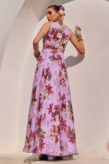 Anu Pellakuru Meher Floral Print Gown 
