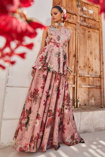 Anu Pellakuru Saanjh Floral Print Peplum Top & Palazzo Set 
