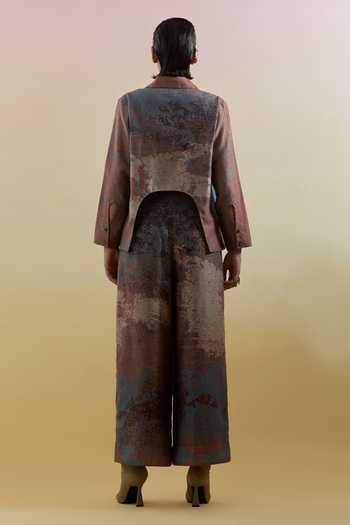 Clos Gliss Asymmetrical Jacket Pant Set 