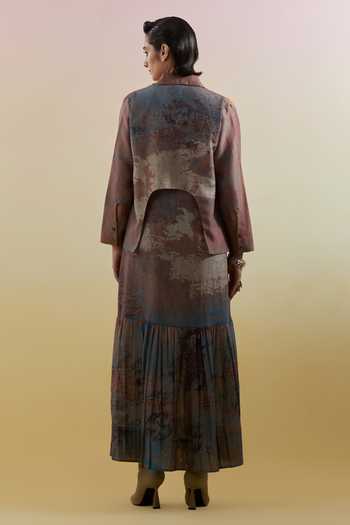 Clos Gliss Asymmetrical Jacket With Dress 