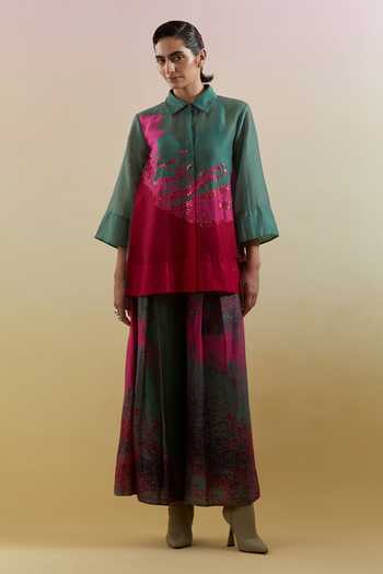 Clos Gliss Printed Shirt & Palazzo Set 