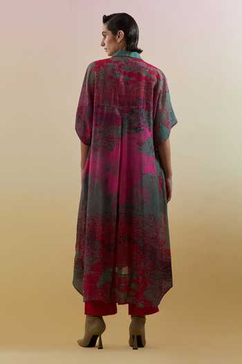 Clos Gliss Printed Shirt Tunic & Pant Set 