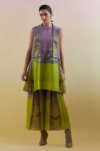 Clos Gliss Printed Jacket Palazzo Set 