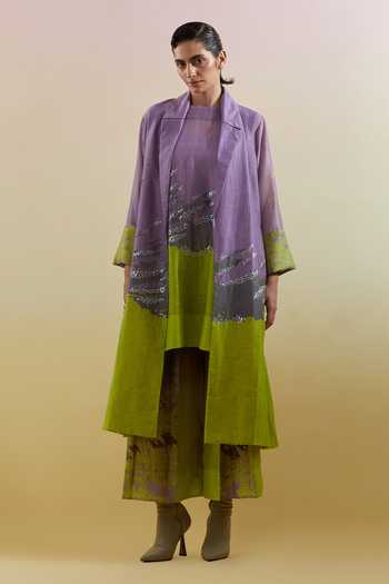 Clos Gliss Printed Jacket Palazzo Set 