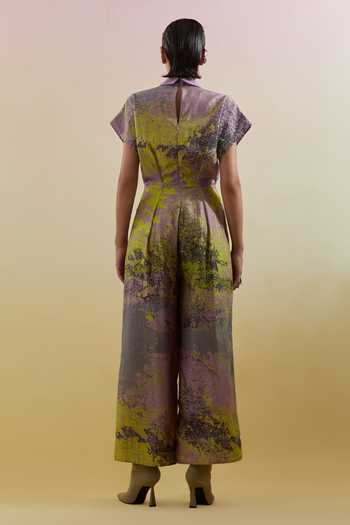 Clos Gliss Lilac & Neon Green Jumpsuit 
