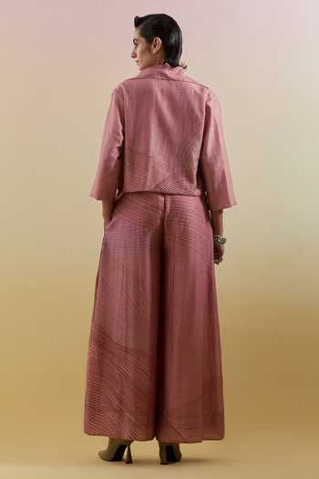 Clos Zaron Dusty Pink & Grey Jumpsuit With Jacket 
