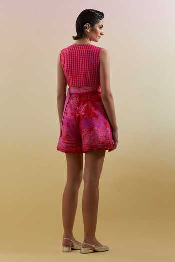 Clos Gliss Lush Print Bustier & Shorts Set 