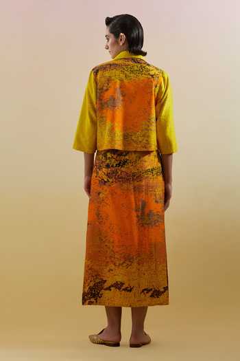 Clos Gliss Printed Jacket Skirt Set 