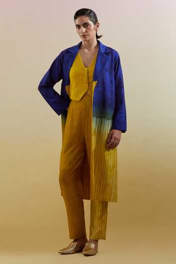 Clos Omen Azure & Amber Jacket Pant Set 