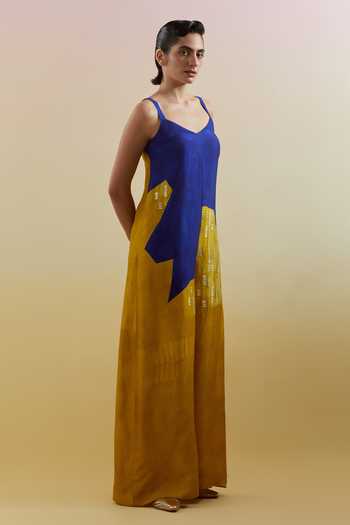 Buy_Clos_Blue Omen Azure And Amber Jumpsuit _Online_at_Aza_Fashions