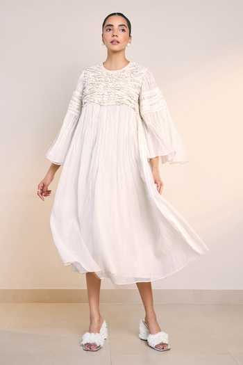 Ilk Off-White Fold Dress 