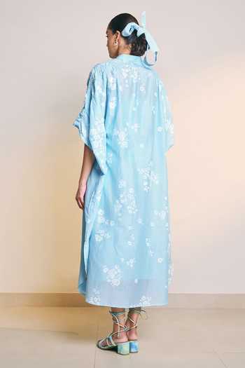 Ilk Ice Blue Mistfall Kaftan Dress 