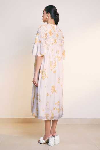 Ilk Off White Flora Dress 