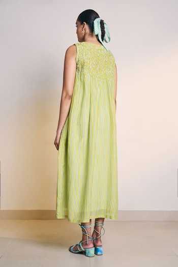 Ilk Yellow Striped Lume Dress 