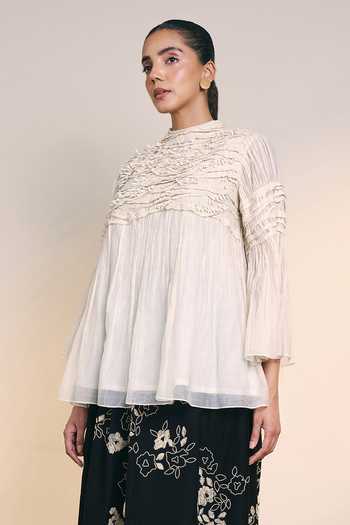 Ilk Off-White Fold Top 