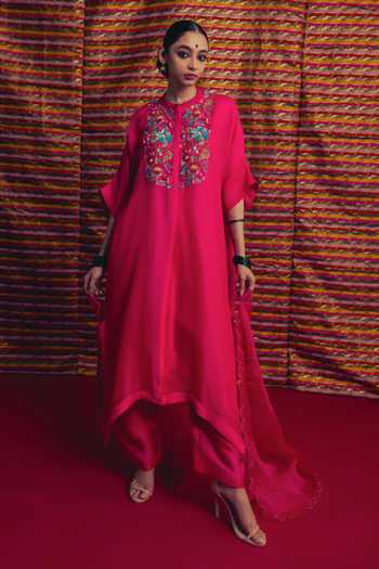 Label Earthen Gulposh Embroidered Kurta & Pant Set 