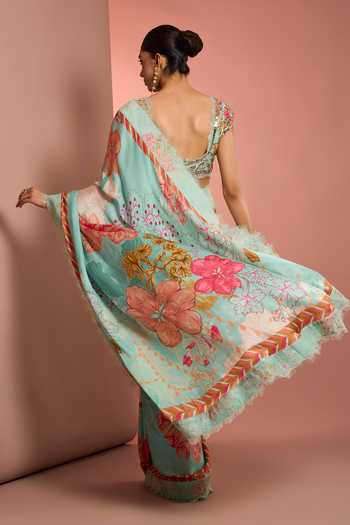 Neha Khullar Hand Embroidered Saree With Blouse 