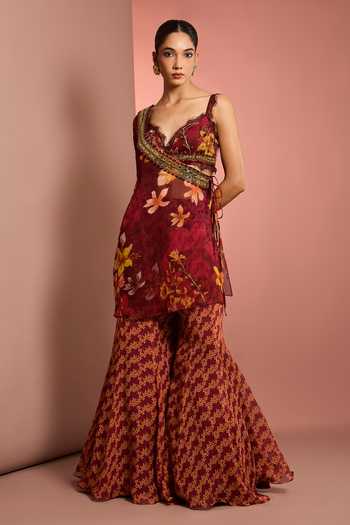 Neha Khullar Hand Embroidered Blouse Sharara Set 