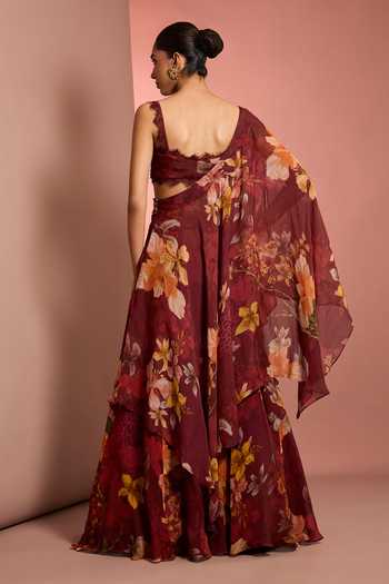 Neha Khullar Floral Pattern Cape Sharara Set 