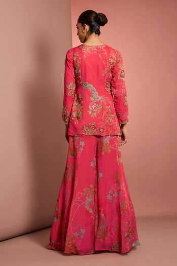 Neha Khullar Hand Embroidered Jacket With Sharara 