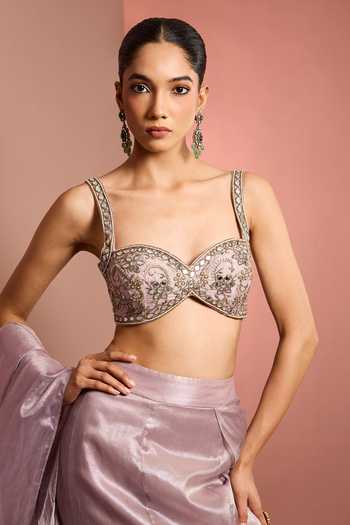 Buy_Neha Khullar_Lilac Crepe Fishtail Lehenga With Dupatta _Online_at_Aza_Fashions