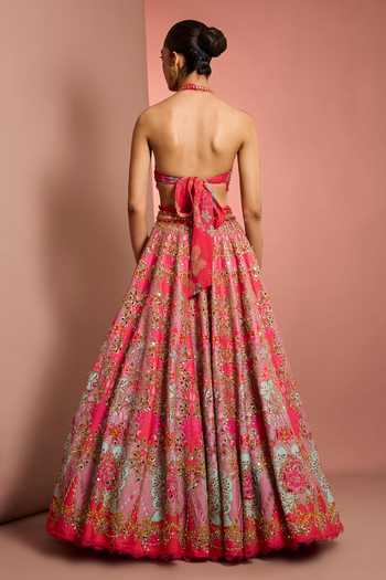 Neha Khullar Floral Hand Embroidered Lehenga Set 