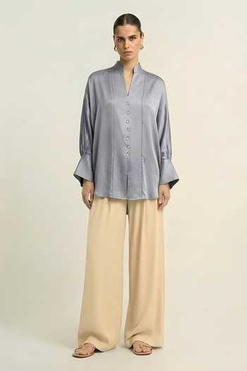 Neora By Nehal Chopra Steel Grey Shirt 