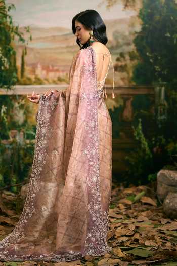 Samyukta Singhania Embroidered Banarsi Tissue Saree & Blouse Set 