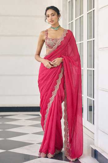 Awigna Canna Lily Saree & Blouse Set 