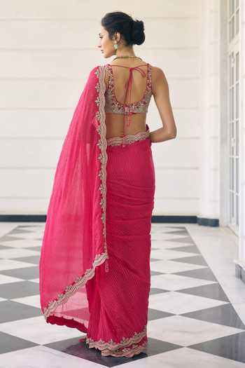 Awigna Canna Lily Saree & Blouse Set 