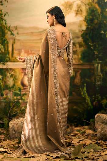 Samyukta Singhania Shaded Banarasi Tissue Saree & Blouse Set 