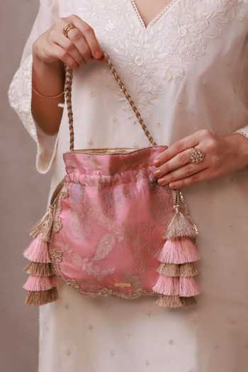 Amyra Amoda Scallop Silk Potli 