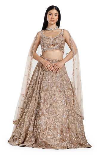 Mehar Net Hand Embroidered Lehenga Set 