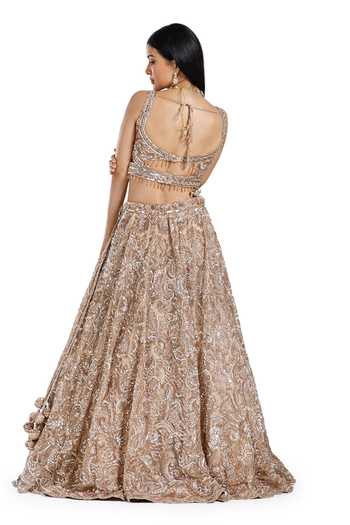 Mehar Net Hand Embroidered Lehenga Set 