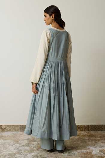 Rhua Tavi Handloom Cotton Angarkha & Anarkali Set
