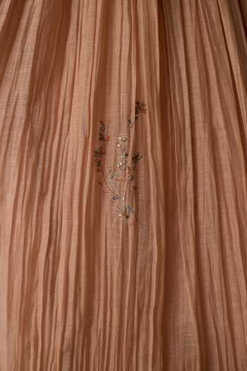 Buy_Rhua_Pink Handloom Cotton V-neck Niva Anarkali Set 