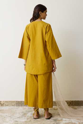Rhua Nera Handloom Cotton Angarkha & Pant Set 