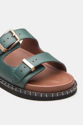Oroh Green Modica Double Buckle Flats at Aza Fashions Oroh_Green Modica Double Buckle Flats _at_Aza_Fashions