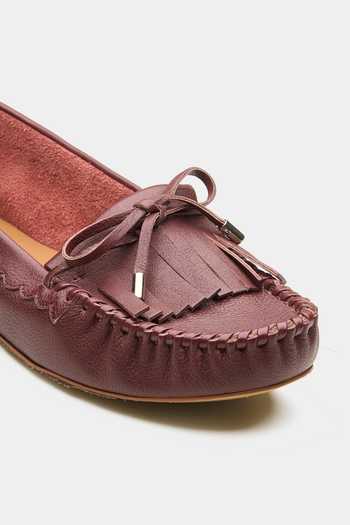 Oroh_Maroon Northampton Classic Moccasin Loafers _at_Aza_Fashions
