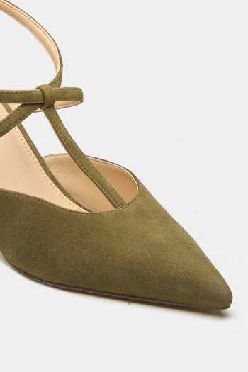 Oroh Olive Green York Pointed Toe Stiletto Heels at Aza Fashions Oroh_Olive Green York Pointed Toe Stiletto Heels _at_Aza_Fashions
