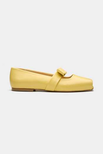 Oroh Yellow Maidstone Peep-toe Flat Ballerinas Online at Aza Fashions Oroh_Yellow Maidstone Peep-toe Flat Ballerinas _Online_at_Aza_Fashions