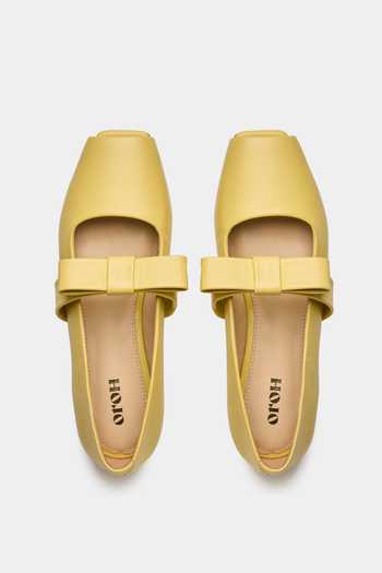 Oroh Yellow Maidstone Peep-toe Flat Ballerinas at Aza Fashions Oroh_Yellow Maidstone Peep-toe Flat Ballerinas _at_Aza_Fashions