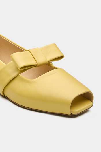 Buy Oroh Yellow Maidstone Peep-toe Flat Ballerinas Buy_Oroh_Yellow Maidstone Peep-toe Flat Ballerinas