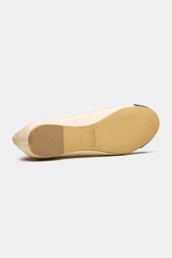 Buy_Oroh_Off White Grimsby Contrast Toe Cap Ballerinas _Online_at_Aza_Fashions