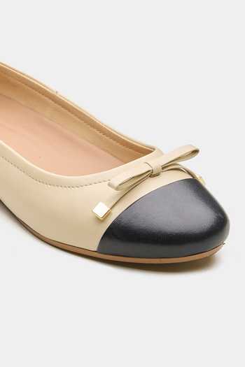 Oroh_Off White Grimsby Contrast Toe Cap Ballerinas _at_Aza_Fashions