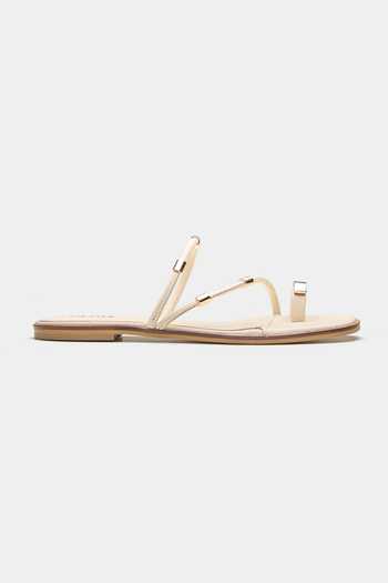 Oroh Beige Stella Toe Ring Flats Online at Aza Fashions Oroh_Beige Stella Toe Ring Flats _Online_at_Aza_Fashions