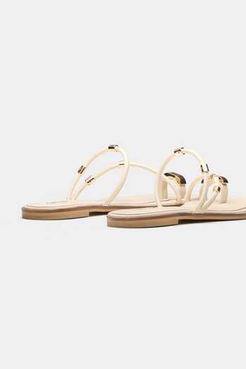 Shop Oroh Beige Stella Toe Ring Flats Online at Aza Fashions Shop_Oroh_Beige Stella Toe Ring Flats _Online_at_Aza_Fashions