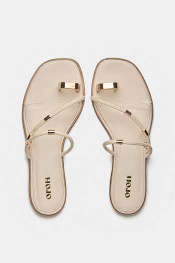 Buy Oroh Beige Stella Toe Ring Flats at Aza Fashions Buy_Oroh_Beige Stella Toe Ring Flats _at_Aza_Fashions