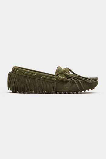 Oroh_Green Cyra Fringed Loafers _Online_at_Aza_Fashions