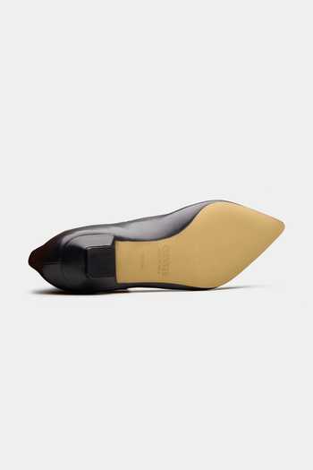 Oroh_Black Pointed Toe Genuine Leather Ballerinas _Online_at_Aza_Fashions